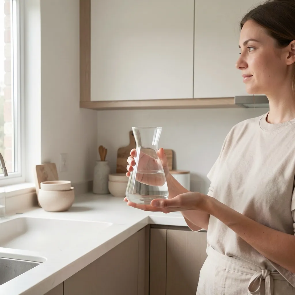 Recycled glass carafe with vintage appeal